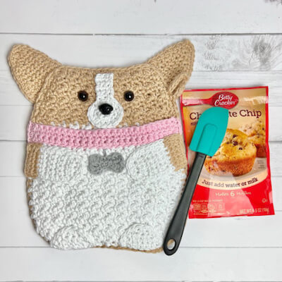 Crochet Corgi Pot Holder Pattern by Blackstone Designs