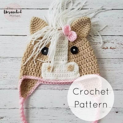 Crochet Horse Hat Pattern by The Unraveled Mitten