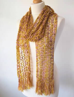 Crochet Lacy Scarf Pattern by Annie Design