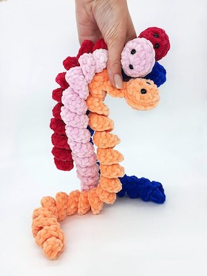 Crochet Large Worry Worms Pattern by Natalia Kononenko