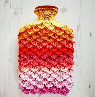 Crochet Mermaid Hot Water Bottle Cover Pattern by Crochet Tea Party