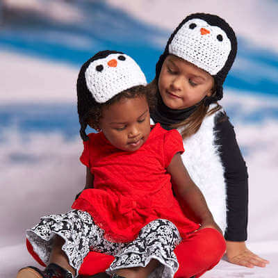 Crochet Penguin Hat Pattern by Red Heart