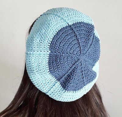 Crochet Ribbed Slouch Beanie Pattern by Doraly Crochet