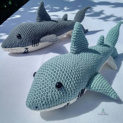 Crochet Shark Pattern by Little Green Bear Shop