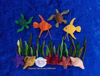 Undersea Friends Amigurumi Sea Creatures Pattern by Cat Lady Crochet Shoppe