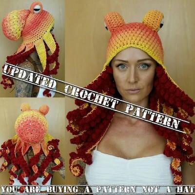 Crocheted Octopus Hat Pattern by The Twisted Hatter