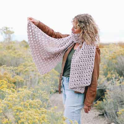 Entry Level Lace Crochet Scarf Pattern by Make & Do Crew