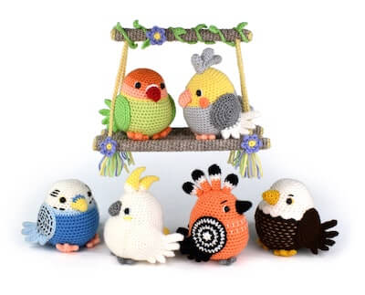 Feathered Friends Amigurumi Crochet Pattern by Moji Moji Design