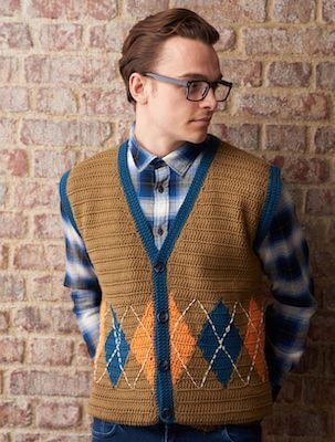 Free Men's Crochet Waistcoat Pattern by Gathered