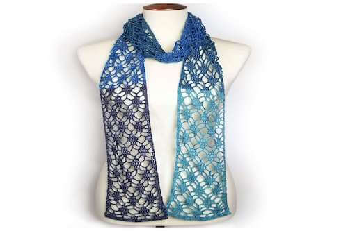 Lacy Diamond Scarf Crochet Pattern by Red Heart