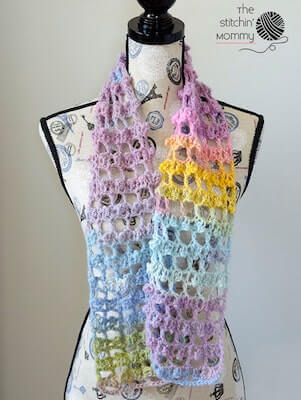 Lacy Picots Crochet Scarf Pattern by The Stitchin' Mommy