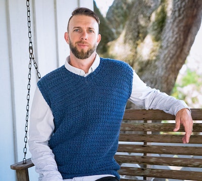 Men's Crochet Sweater Vest Pattern by Two Brothers Blankets