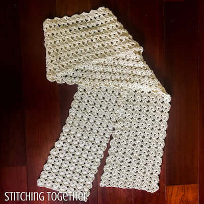 Seashore Shell Stitch Scarf Crochet Pattern by Stitching Together