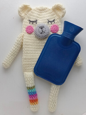 Teddy Hot Water Bottle Cover Crochet Pattern by Ali Scallliwag