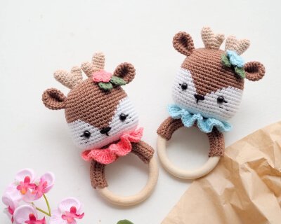 Rattle Crochet Reindeer Pattern by R Nata