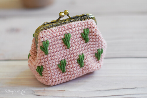Cactus Crochet Coin Pouch Pattern by Whistle & Ivy