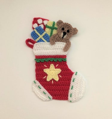 Christmas Stocking Crochet Applique Pattern by Wilky Wooly Designs