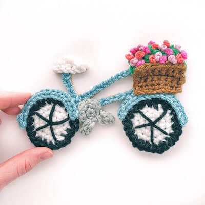 Crochet Bicycle Applique Pattern by Crochet By Colleen US
