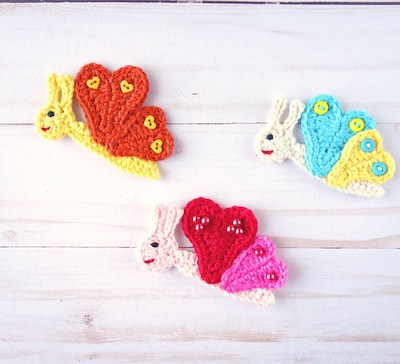 Crochet Butterfly Applique by Golden Lucy Crafts