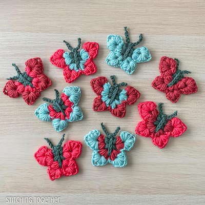Crochet Butterfly Motif Pattern by Stitching Together