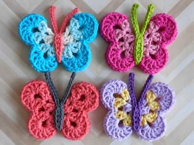 Butterfly Appliques9 Crochet Butterfly Appliquespink -  in 2023