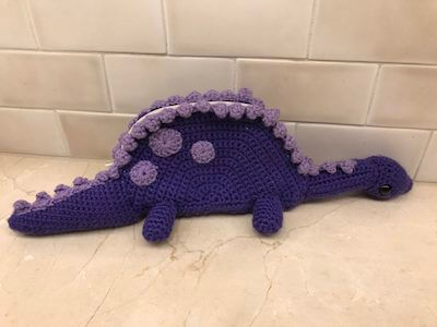 Crochet Dinosaur Pencil Case Pattern by Crochet Spot Patterns