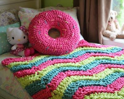Crochet Donut Pillow Pattern by MJ's Off The Hook Designs