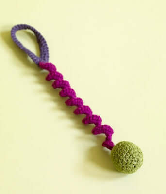 Crochet Door Hanger Bouncy Cat Toy Pattern by Lion Brand