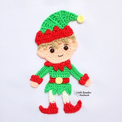 Crochet Elf Applique Pattern by Little Bamboo Handmade