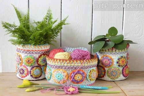 Crochet Happy Plants Pot Pattern by ATERG Crochet
