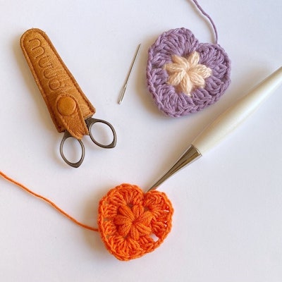 Crochet Heart Applique Pattern by Ana D Design