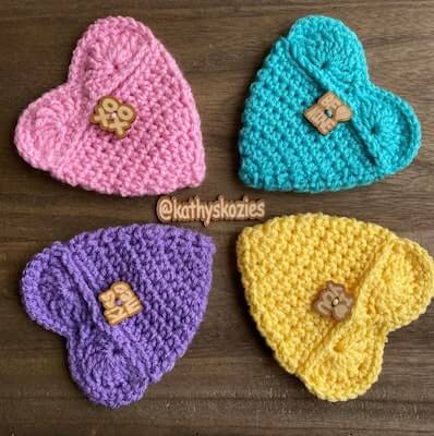 Crochet Heart Pouch Pattern by Kathy's Kozies