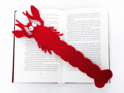 Crochet Lobster Bookmark Pattern by Supergurumi Shop