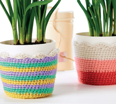Crochet Plant Pot Cozies Pattern by Laura Strutt