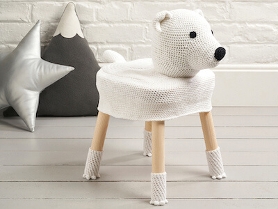 Crochet Polar Bear Stool Pattern by Vanessa Mooncie