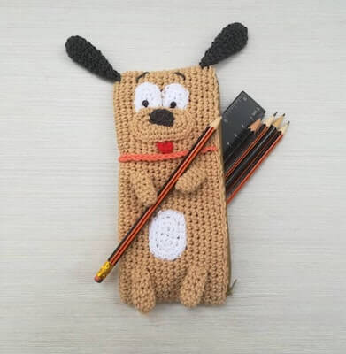 Crochet Puppy Pencil Case Pattern by Nusty UA