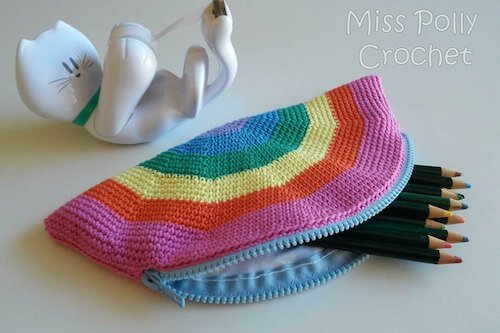 Crochet Rainbow Pencil Case Pattern by Paula R