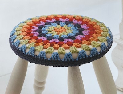 Round Stool Crochet Seat Cover Pattern by DW Crochet Patterns