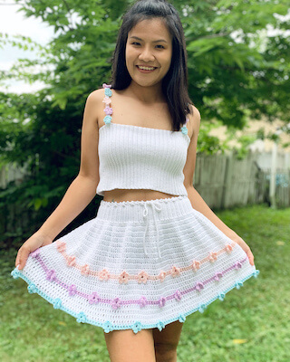 Summer Crochet Skirt And Top Set Pattern by Wannipa Yunker