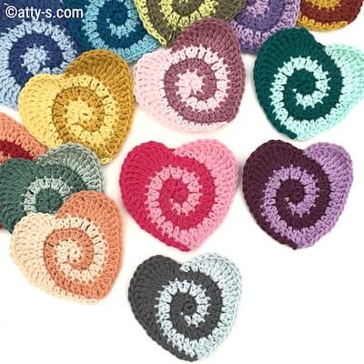 Crochet Swirly Heart Pattern by Atty's