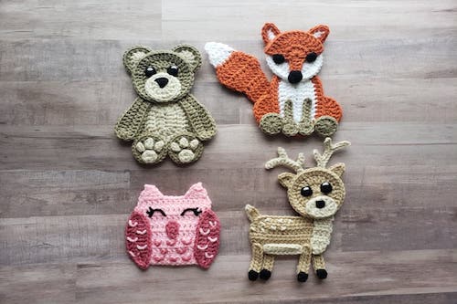 Crochet Woodland Animals Applique Pattern by The Yarn Conspiracy