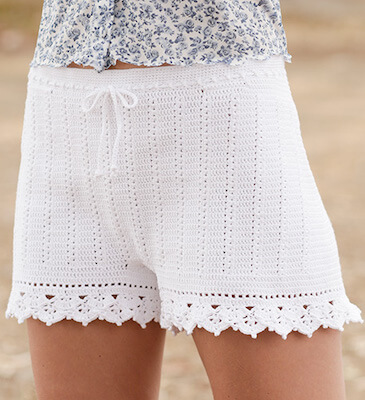 Elly May Crochet Beach Shorts Pattern by Drops Design