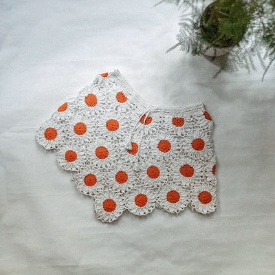 Flower Power Crochet Beach Shorts Pattern by Muto Crochet Designs