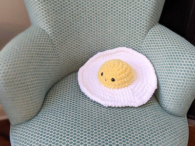 Fuzzy Fried Egg Crochet Pattern by Baby Cakes Studios