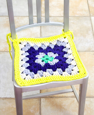 Giant Granny Square Chair Pad Crochet Pattern by Creative Jewish Mom