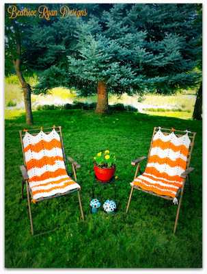 Lazy Daze Lawn Chair Cover Crochet Free Pattern by Beatrice Ryan Designs