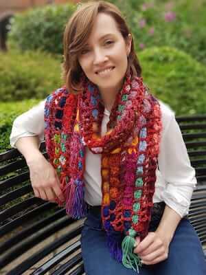 Magical Mesh Chunky Scarf Crochet Pattern by Nancy Said