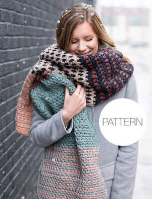 Make A Statement Chunky Scarf Crochet Pattern by Woods And Wool Shop