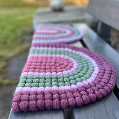 Crochet Rainbow Seating Pad Pattern by Vibeke Magnesen Design