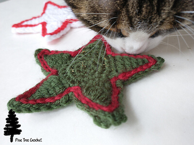 Star Cat Toy Crochet Pattern by Pine Tree Crochet